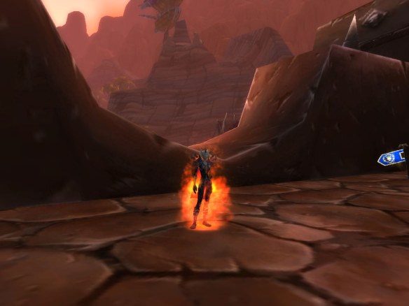 My destro warlock setting herself on fire in the Mists of Pandaria beta