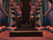 My warlock sitting in Kel'thuzad's chair after killing him