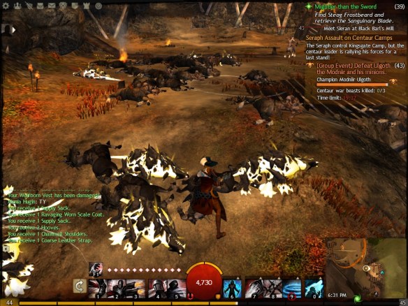 Battling the centaurs during a dynamic event chain in Guild Wars 2