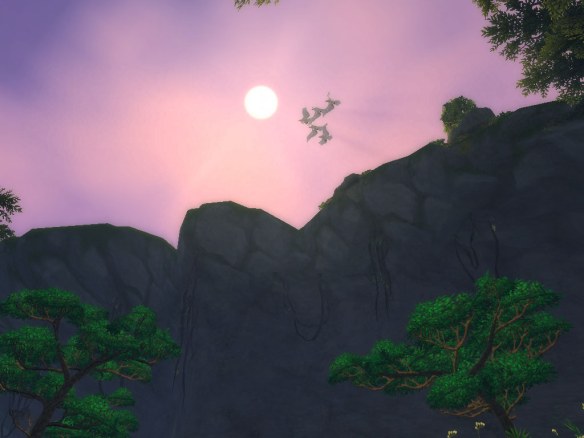 Birds soaring over the cliffs above the Krasarang Wilds