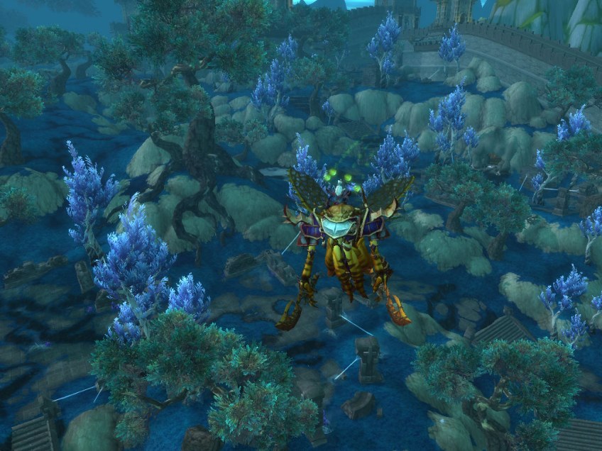 My warlock flying across the Dread Wastes with the help of a Mantid Paragon