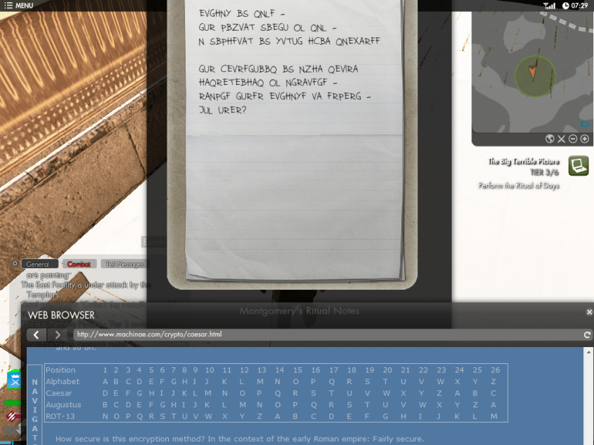 Solving a cipher in TSW