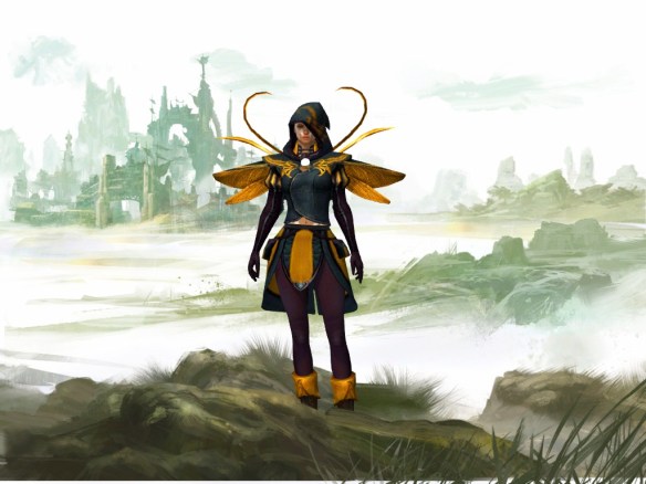 My mesmer on the character creation screen in Guild Wars 2