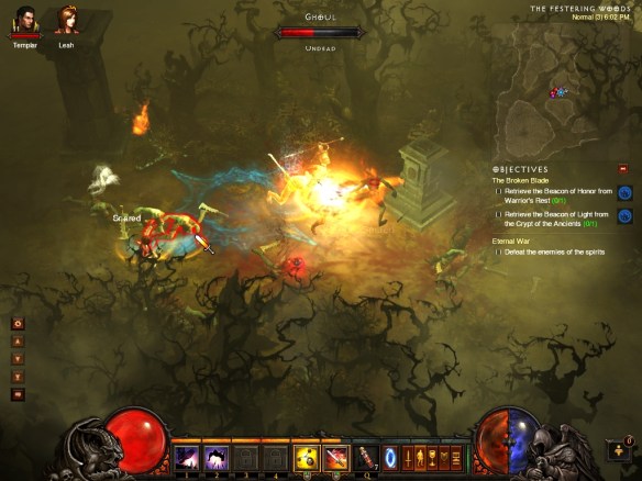 My demon hunter blasting with bola shot in Diablo 3