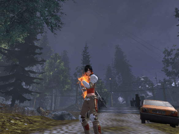 My Templar poses against a starlit Transylvania sky