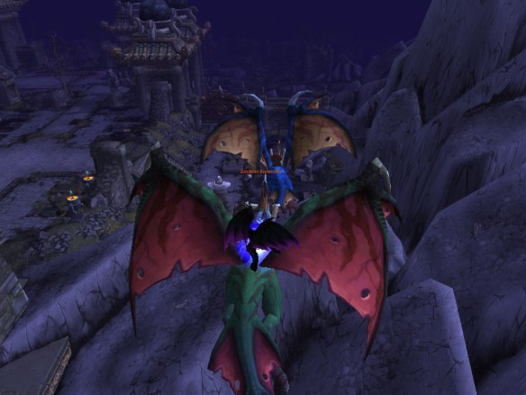 My warlock engaged in an aerial battle over the Isle of Thunder