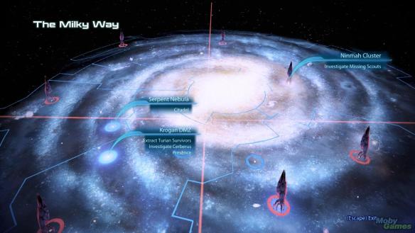 The galaxy map in Mass Effect 3