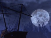 The moon over Blacklake in Neverwinter