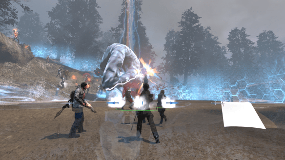 Battling one of the Guardians of Gaia during The Secret World's anniversary event