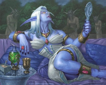Art of Queen Azshara from the Warcraft trading card game