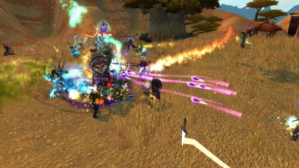 My warlock tanks a Kor'kron commander during Battlefield: Barrens