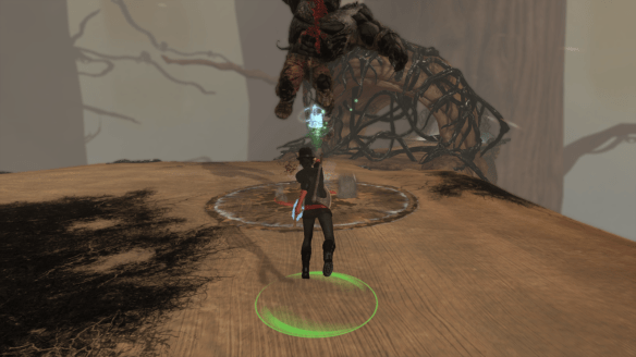 My Templar battles the Titan of Dis in The Secret World