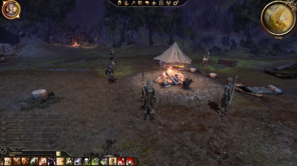 My party's camp in Dragon Age: Origins