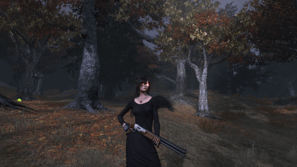 My Templar in her "Angel of Death" Halloween costume in The Secret World