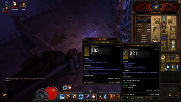 A comparison of loot before and after patch 2.0.1 in Diablo III