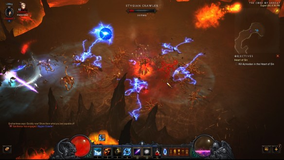 My wizard using the new spark rune for arcane orb in Diablo III