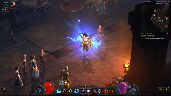My wizard showing off her new gear in Diablo III