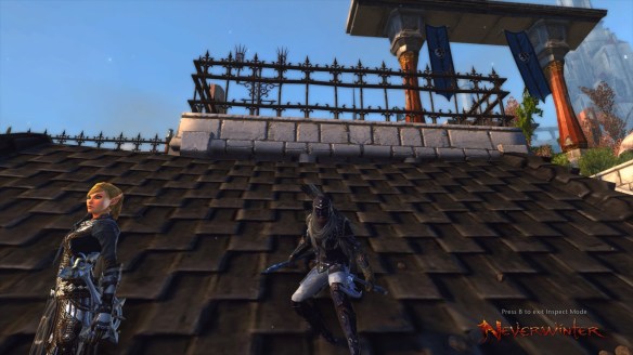 My hunter-ranger and her acolyte of Kelemvor companion in Neverwinter