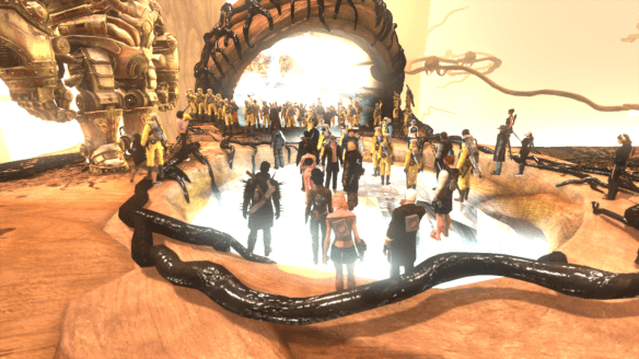 Players attempt to clean the Filth from Agartha during the Whispering Tide event