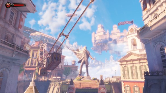 The flying city of Columbia in Bioshock: Infinite