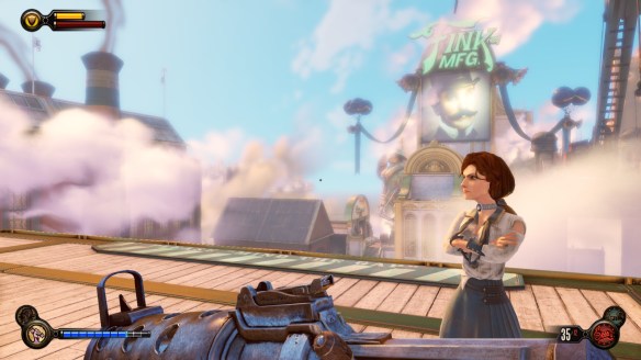 Elizabeth giving Booker the cold shoulder in Bioshock: Infinite
