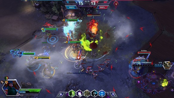 Destroying the enemy base on Blackheart's Bay in the Heroes of the Storm alpha