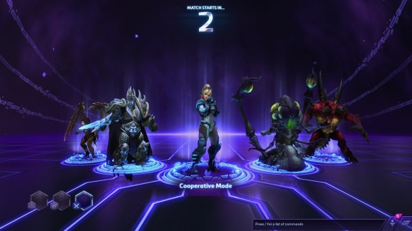 My team prepares to begin a match in the Heroes of the Storm alpha