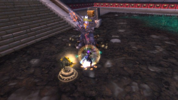 My monk participates in Niuzao's challenge as part of the legendary questline in World of Warcraft: Mists of Pandaria