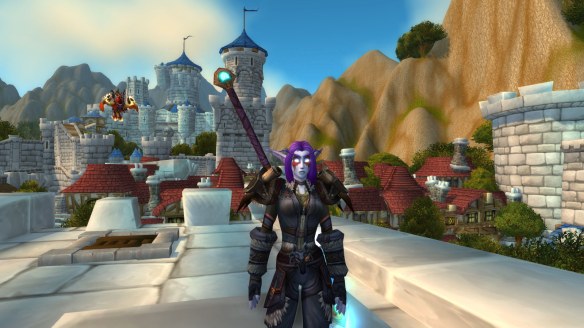 My monk's updated face (after a trip to the barbershop) in World of Warcraft