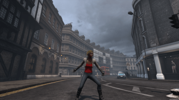 My new Dragon alt dressed as an approximation of Nilin from Remember Me in The Secret World