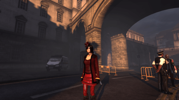 My Templar showing off her new Wassailer outfit in The Secret World