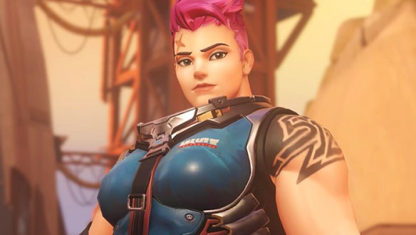 A promotional image of Zarya in Overwatch