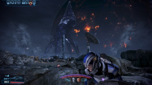 The Turian homeworld burns at the touch of the Reapers in Mass Effect 3