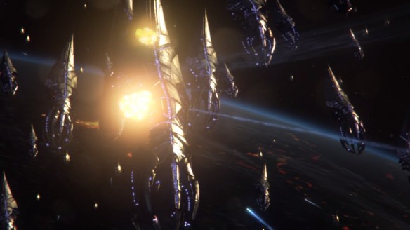 A space battle in Mass Effect 3