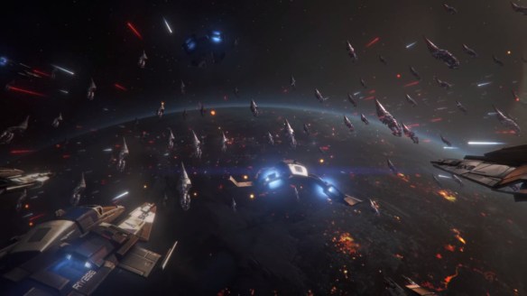 A space battle in Mass Effect 3