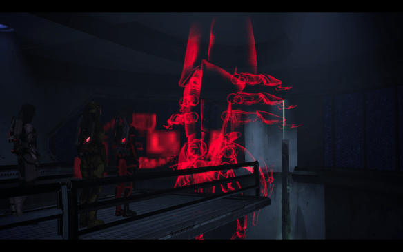 The first meeting with Sovereign in the original Mass Effect