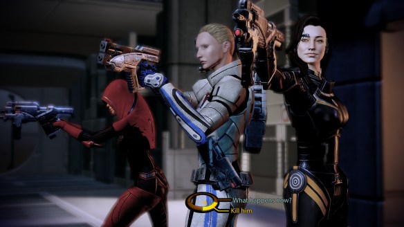 An armed standoff in Mass Effect 2