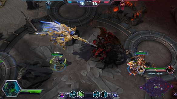 The Immortals clash on the Eternal Battleground map in Heroes of the Storm