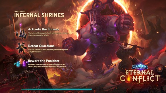 The loading screen for the new Infernal Shrines map in Heroes of the Storm