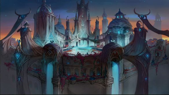 Concept art for the Suramar City raid in World of Warcraft: Legion.