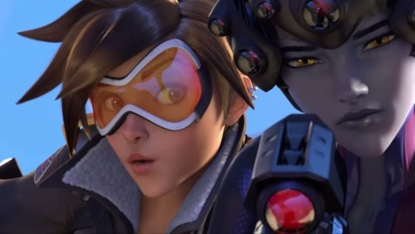 Tracer and Widowmaker in the Overwatch cinematic. A ship is born