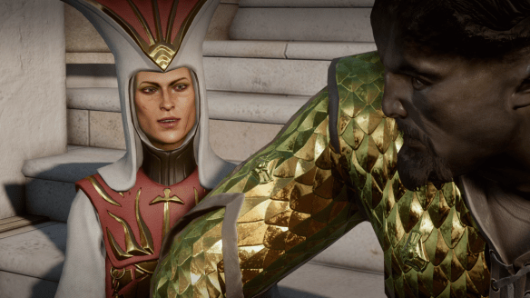 Cassandra Pentaghast -- now Divine Victoria -- in Dragon Age: Inquisition