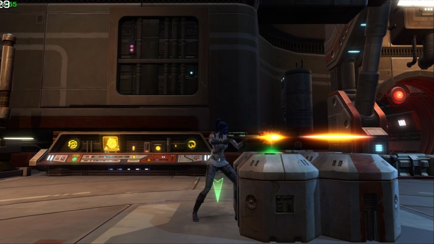 My Imperial agent in a firefight in Star Wars: The Old Republic