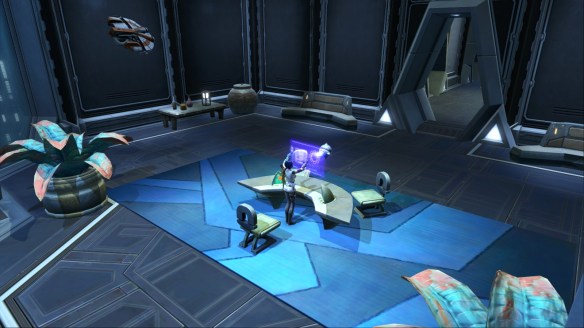 My Imperial agent's office within her stronghold in Star Wars: The Old Republic