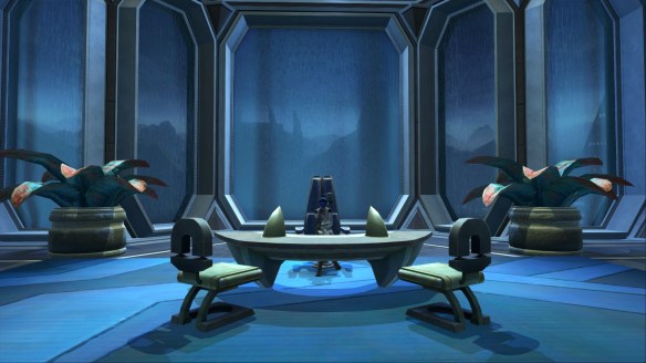 My agent at work in her stronghold in Star Wars: The Old Republic