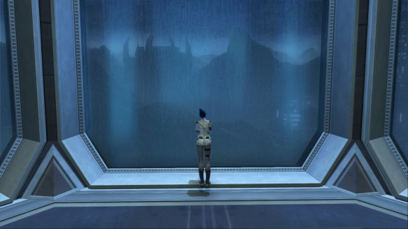 My agent looks out across Kaas City from her stronghold in Star Wars: The Old Republic