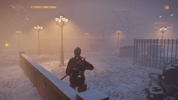 A snowstorm in The Division's open beta