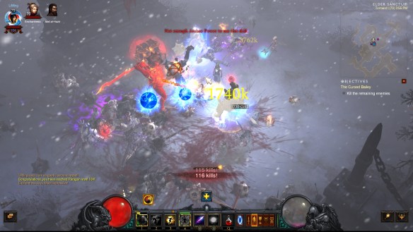 Slaughtering enemies in Diablo III's Ruins of Sescheron zone