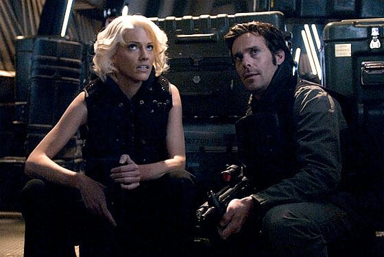A screencap from BSG's rambling mess of a series finale