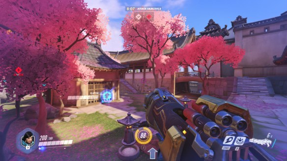 The cherry blossoms on Overwatch's Hanamura map